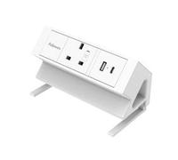 Fellowes Power Desk Socket with 1 Power Socket 1 USB-A & USB-C Ports White