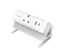 Fellowes Power Desk Socket with 1 Power Socket 1 USB-A & USB-C Ports White