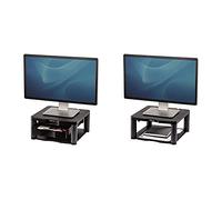 Fellowes Premium Plus Adjustable Monitor Stand, Black & Premium Height Adjustable Monitor Stand, Black