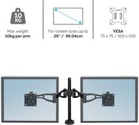 Fellowes Professional Series Dual Monitor Arm Height Adjustable 26 inch Black