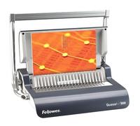 Fellowes Quasar+ 500. Method of control: Manual Binding capacity: 500 sheets Punch capacity: 22 sheets. Width: 455 mm Depth: 400 mm Height: 130 mm