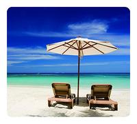 Fellowes Recycled Mouse Mat - Non-Slip Rubber Base - Easy to Clean Mouse Pad - Made from Recycled Materials - Optical & Laser Mouse Compatible - 228 x 203 x 2mm - Beach Chairs