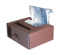 Fellowes Shredder Bags. Type: Bag Product colour: Transparent. Width: 156 mm Depth: 74 mm Height: 76 mm. Quantity per pack: 100 pc(s)