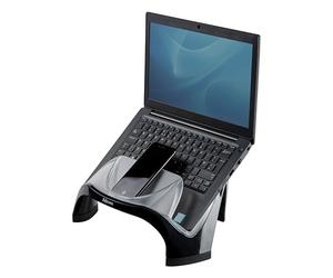 Fellowes Smart Suites Laptop Stand for Desk 3 Height Adjustable Portable Laptop Riser with USB Hubs for the Home and Office - Max Monitor Size 17", Max Weight 6KG - Black