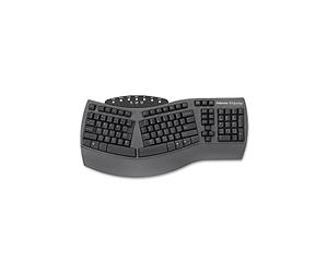 Fellowes Split Design Keyboard w/Microban® Product Protection Black USB Keyboard - Keyboard, USB, Black