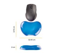 Fellowes Wrist Rest - Crystals Gel Wrist Rest with Non Slip Rubber Base - Ergonomic Mouse Mat Wrist Support, Keyboard Wrist Rest for Computer, Laptop, Home Office Use - Blue
