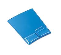 Fellowes Wrist Rest Mouse Pad (Blue, White and Blue Crystal Plastic, 200 mm, 254 mm, 2.4 cm)