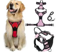 Fellstern Anti-Pull Harness with Traction Rope, Reflektierendes Hundegeschirr für Hunde Ohne Choke, Kontrolle Ohne Ziehen - für Hunde Jeder Größe, für Entspanntes Spazierengehen(Pink,XL)