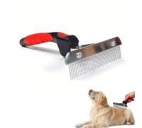 Fellwunder Dog Brush, 2025 Stainless Steel Undercoat Brush with Comfort Grip Dog Brush for Long Hair Dogs, Great Pets Fur Brush for Labrador, Shepherd, Golden Retriever (Style A)
