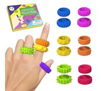 Felly 12PCS Fidget Sensory Toys for Autism ADHD, Durable Silicone Finger Rings Set for Kids and Adults, Sensory Stimulation, Portable Anxiety & Stress Relief Finger Toy, Suitable for Classroom Office