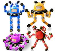 Felly 4 PCS Transformable Spinner Toys, DIY Hand Fidget Toys, Stress Relief Toy for Teens Adults, Funny Fingertip Deformed Doll, Deformation Mechanical Gyro, Autism ADHD Sensory Toys