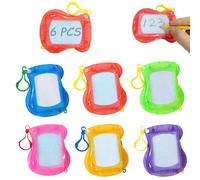 Felly 6 PCS Mini Drawing Board, Erasable Doodle Board Keychain Clip, Magnetic Painting Tablet Sketch Writing Pad, Travel Learning Games, Stocking Fillers Birthday Party Favour for Boy & Girls