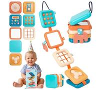 Felly Baby Travel Busy Board for Toddler 1+ Years, 8 in 1 Montessori Activity Cube Toy, Fine Motor Skill, Sensory Developmental Fidget Toys, Birthday for Boys Girls