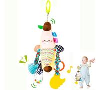 Felly Clip on Pram and Pushchair Toys for Babies 0-6 Months, Sensory Toys for Newborn, Interactive Hanging Rattle, Car Seat Stroller Soft Plush Toy, Travel Activity, Baby Shower Gifts for Boys Girls