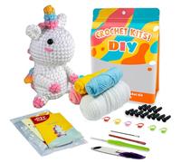 Felly Crochet Kit for Beginners, Unicorn Knitting Kit for Adults Kids, Ideal Creative DIY Gift for Craft Lovers, Beginner Crochet Kit for Adults Kids 14+ with Step-by-Step Video Tutorials