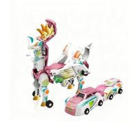 Felly Robocrash Magnetic Transforming Car, 2Pcs Automatic Deformation of Magnetic Connections, Deer Car Toys for 2 3 4 5 6 7 8 Years Old Boys and Girls Kids (pink)