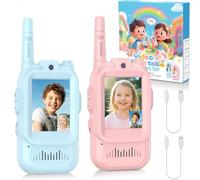 Felly Walkie Talkies for Kids 2 Pack, Rechargeable Handheld Two Way Radios Toys, Screen Display & Voice Changer, Long Range Toy for Outdoor Camping Family Games, Fun Gifts for Boys Girls Ages 3-12