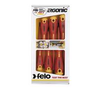 Felo 07157 53169 Ergonic Insulated Slotted & Phillips Screwdrivers, Set of 6