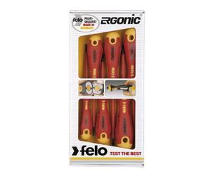 Felo 07157 53169 Ergonic Insulated Slotted & Phillips Screwdrivers, Set of 6