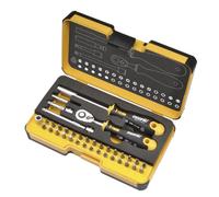 Felo 4007157615572 0715761557 R-Go Screw Driver with Bitholder and 1/4-Inch Ratchet Black and Yellow, 36-Piece