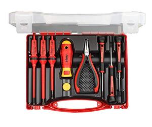 Felo 9 Piece with Electric Screwdriver Precision Screwdriver and Pliers