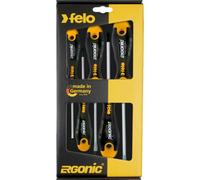 Felo Ergonic 7-Piece Screwdriver Set, Slotted Phillips & Pozi, Made In Germany