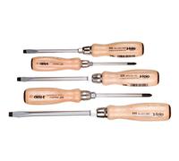 Felo FE33595198 Sd Wooden Handle Set 5-Pcs. Sl/Ph
