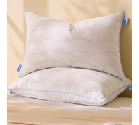 felo Feather Down Pillow Queen Size Set of 2, CloudFusion Goose Pillow for Sleeping, Luxury Hotel Collection Bed Supportive Pillows for Side Back Pain Sleepers, 100% Organic Cotton Shell (20" x 30")