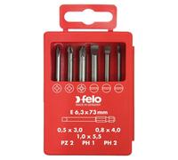 Felo Pro Bit Box 6-Piece 6.3 X 70 mm Sl/pz/ph Mixed Set