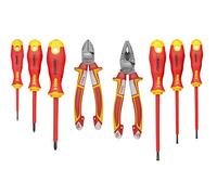 Felo Professional Electricians XL Tool Set Ergonic VDE Screwdriver Set 8 Pieces Combination Pliers Side Cutters