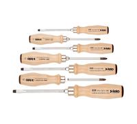 Felo Screwdriver Wooden Handle Slotted/Pozi/Phillips 7 Piece Set