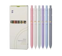 felofty Gel Pens 6Pcs, 0.7mm Smooth Writing Black Ink Pens for Journaling, Cute Aesthetic Office Desk Accessories, School Supplies, Gift for Students & Artists (6Pcs Morandi-Black Ink)