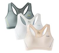 Felskin Training Bras for Big Girls 10-16 Years Racerback Seamless Teens Padding Bra 3Packs, Green+White+Milky White, 17-18 Years