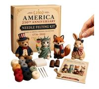 Felt Animal Sewing Kit, 4 Adorable Animals Punched Felt Kit