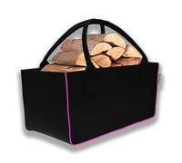 Felt Bag Black/Red Shopping Bag Firewood Basket Felt Transport Bag Car Organiser Newspaper Basket (Pink, 1)