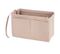 Felt Bag Organiser Insert, Handbag Purse Organiser with Multiple Compartments & Zips, 2 in 1 Makeup Bags Insert, Tote Bags Storage for Handbags with Detachable Bag and Key Chain