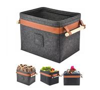 Felt Basket - Portable Firewood Carrier Rack with Handles, Large Foldable Organizer | Convenient Storage Solution for Home Accessories, Logs, Clothes, Toys