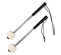 Felt Bass Drum Beater Pair Wool Head Metal Handle for Percussion Instrument Band Accessory Glockenspiel 320mm