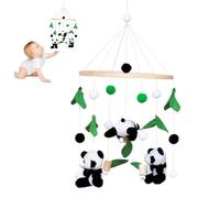 Felt Bed Bell Mobile for Baby, Panda Wooden Baby Mobile Wind Chime Mobile Baby Bed Mobile Musical Baby Bed Hanging Crib Decoration for Boy and Girl