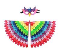 Felt Bird Capes - Bring Playtime To Life As Imagination Takes | Foldable Gradient Color Costume Wings Windproof Colorful Peafowl Wings | Children Ages 3-8 And Performers, Easy And Comfortable W