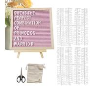 Felt Board - 10x10 Inch Oak Frame | Interchangeable Pregnancy Notice Board and Menus, 300+ Letters, Numbers Y, Gray - Rustic Home Decor Set