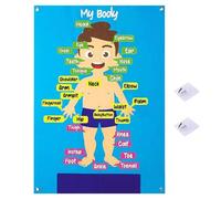 Felt Board for - 30-Piece Body Parts Learning Puzzle, Educational Toy, Interactive Storytelling and Learning Set to Promote Motor Skills, Language & Knowledge,