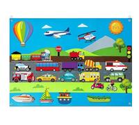 Felt Board for Toddlers City Theme Wool Felt Board Story Set with Cars, Planes, Ships & More Portable Interactive for Children's Educational Toys #·