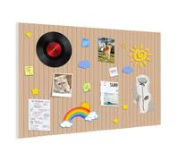 Felt Bulletin Board 80x50 cm, 0.9cm Thick Bulletin Board with Safe Removable Adhesive Tabs, Large Cork Display Board Alternative, Decorative Felt Pin Board for Home Office Living Room Store (Camel)
