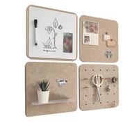 Felt Bulletin Board Pegboard and Whiteboard Combination Set,Felt Pin Board for Wall Decor, for Home Office Dormitory