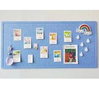 Felt Bulletin Board with Pins,40x60cm Foldable Felt Pin Board Alternative for Walls,Self Adhesive Pictures Memos Display Wall Decorative Panel (Sky Blue)