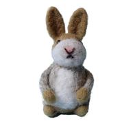 Felt Bunny, Handmade Crochet Animals, Cute Felted Rabbit, Colourful Jacket Bunny, Easter Basket Stuffer, Animal Crafts for Home Decor, Felt Rabbit Decoration, Crochet Bunny with Jacket for Easter