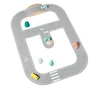 Janod - Bolid Felt and FSC Wood Car Track - Early-Years Toy - Felt Circuit + 4 Cars + 5 Accessories - 2 Years +, J04631