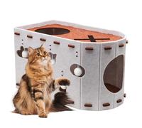 Felt Cat Cave Cat House, Felt Cat Bed for Cats, Removable Cat Bed, Indoor Cat House, Cat Cave Cats, Winterproof & Heat Insulating, Protection of Cat Nails, 52 x 32 x 31 cm (Beige)