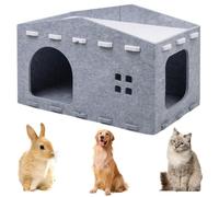 Felt Cat Cave Cat House, Felt Cat Bed for Cats - Removable Cat Bed, Indoor Cat House, Cat Cave Cats - Winterproof & Heat Insulating, Protection of Cat Nails - 52 x 32 x 31 cm, Grey